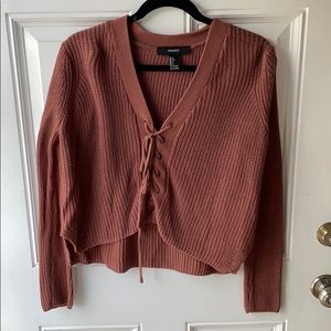 Forever 21 lace up sweater